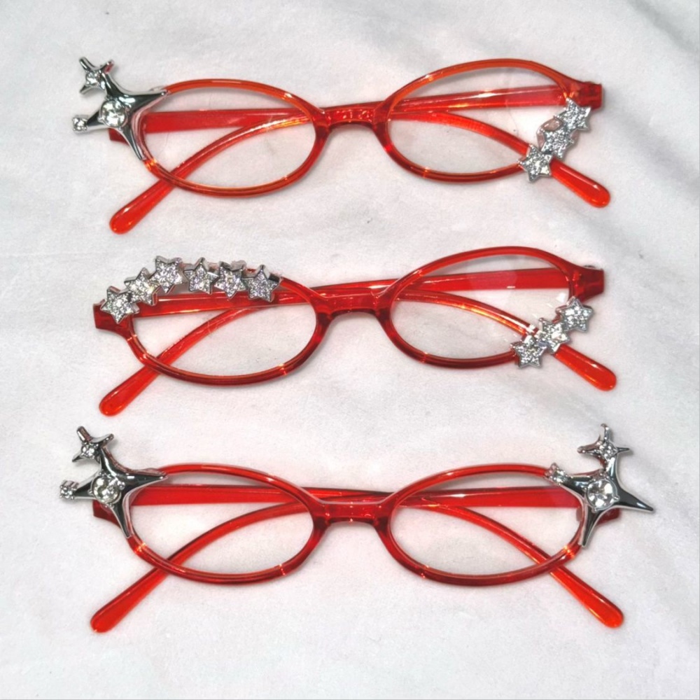 Women Fashion Glasses - Y2K Star Rhinestone Cat Eye Decor