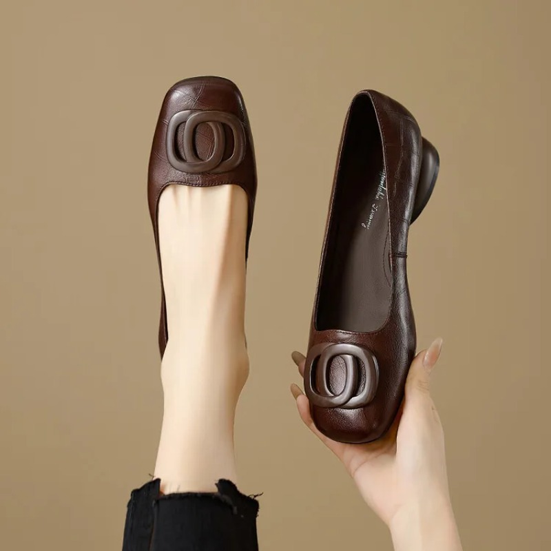 Women Fashion Heels - French Style Women Shoes Pumps Leather