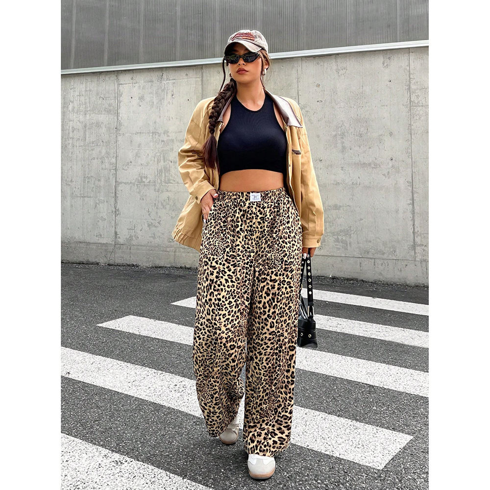 Women'S Fashion Utility Pants - Women Spring Cargo Pants Leopard Print