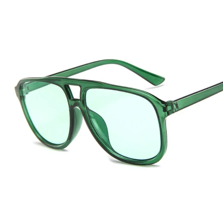 Women Fashion Glasses - Woman Green Oversized Pilot Sunglasses Man