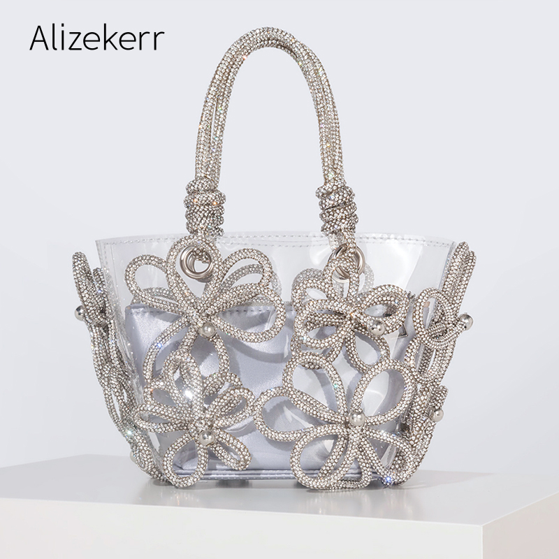 Diamond Flower Transparent Tot - đánh giá và giá Women'S Fashion Boutique