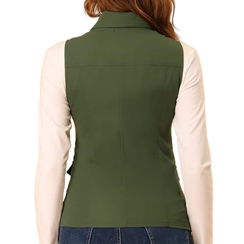 Women's Lapel Zip Up Vest Slee - đánh giá và giá Women'S Fashion Utility Vest