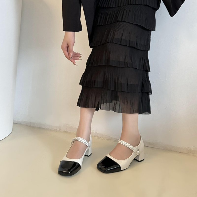 2026 Pearl Clasp Thick-Topped  - đánh giá và giá Women Fashion Heels