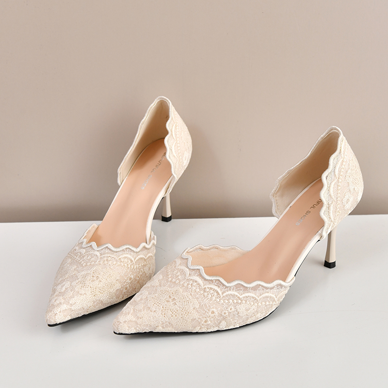Lace Pointed Toe High Heels Wo - đánh giá và giá Women Fashion Heels