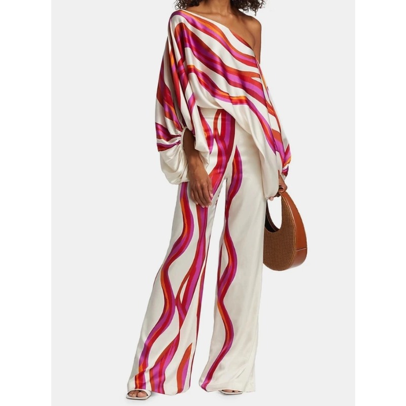Women Satin Print Pajamas Suit - đánh giá và giá Women'S Fashion Pajamas