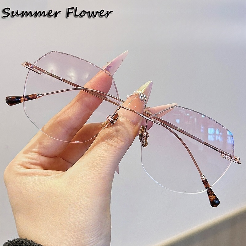 Women Rimless Eyeglass Titaniu - đánh giá và giá Women'S Fashion Glasses With Clear Lenses