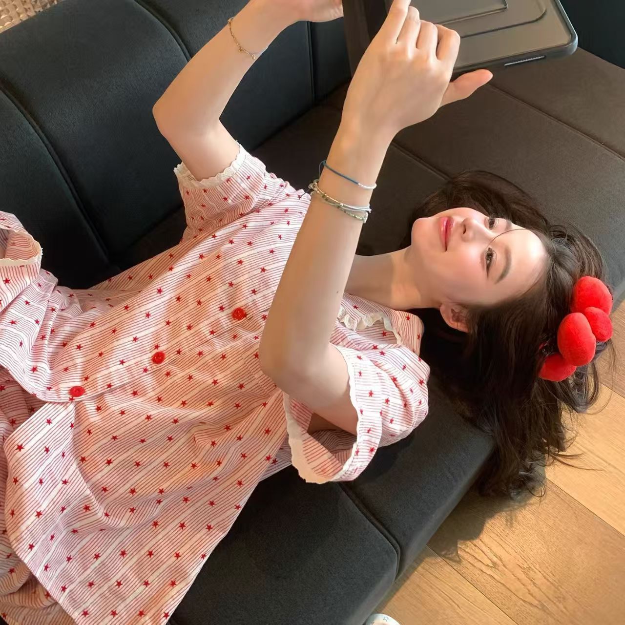 Y2K Fashion Pink Striped Star  - đánh giá và giá Women'S Fashion Pajamas